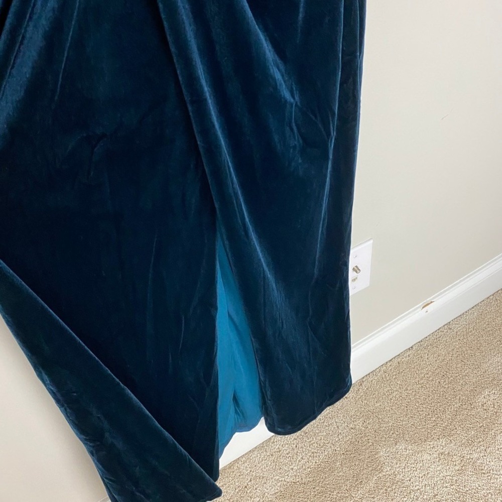 Lulus‎ Beautiful Evenings Dark Teal Velvet Twist Front Maxi Dress XL Formal Gown - Picture 12 of 13